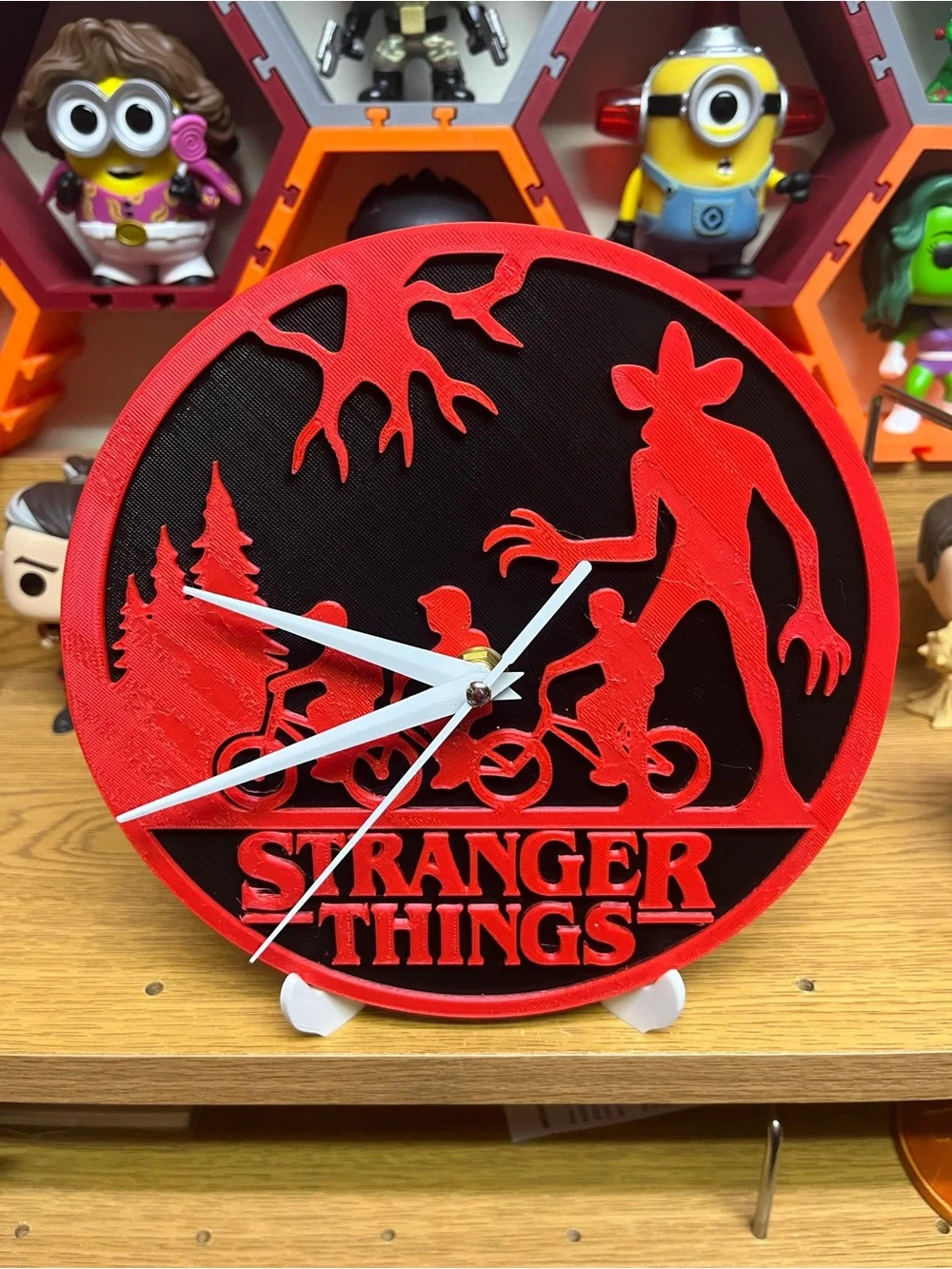 Stranger Things Red and Black Wall Clock - Inspired Home Wall Decor